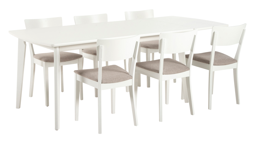 Pikendatav söögilaud ALAVA 160x90 cm valge
